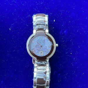 Burgi Women's Diamonds Watch - 8 Genuine Diamond Hour Markers with Crystal Bezel